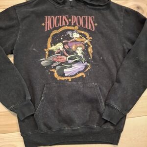 HOCUS POCUS Washed Black Graphic Hoodie Sweatshirt Youth Large Tween Halloween
